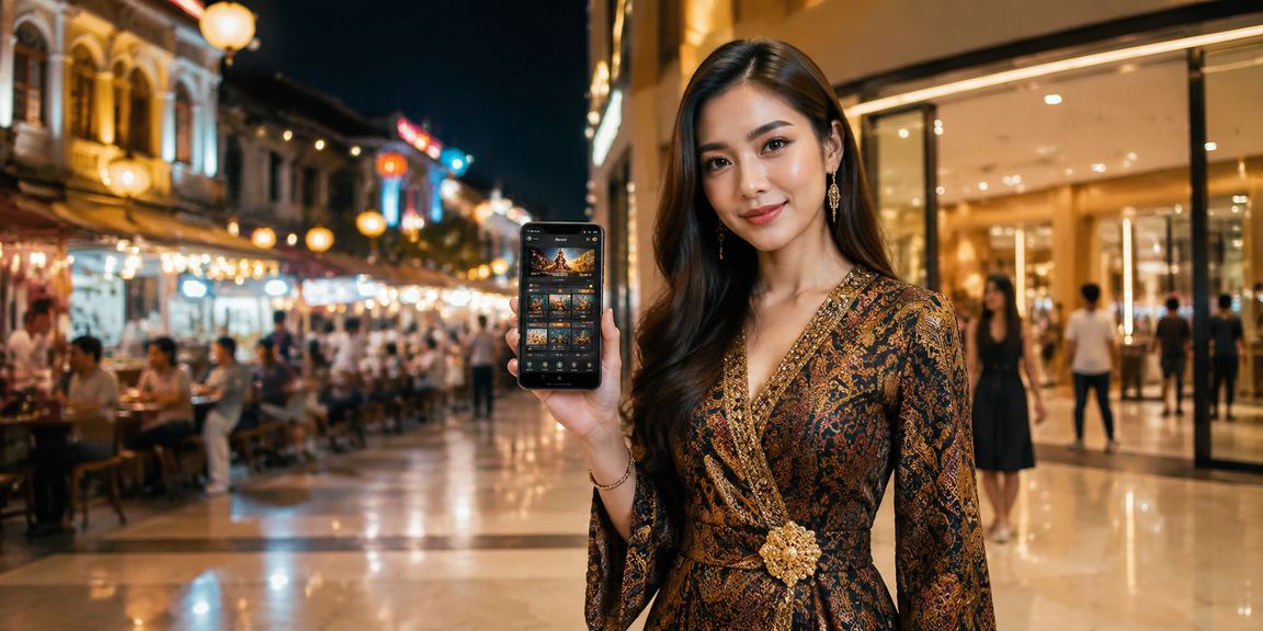Pengguna Malaysia menggunakan aplikasi kasino mudah alih 16000 dengan rekaan batik tempatan